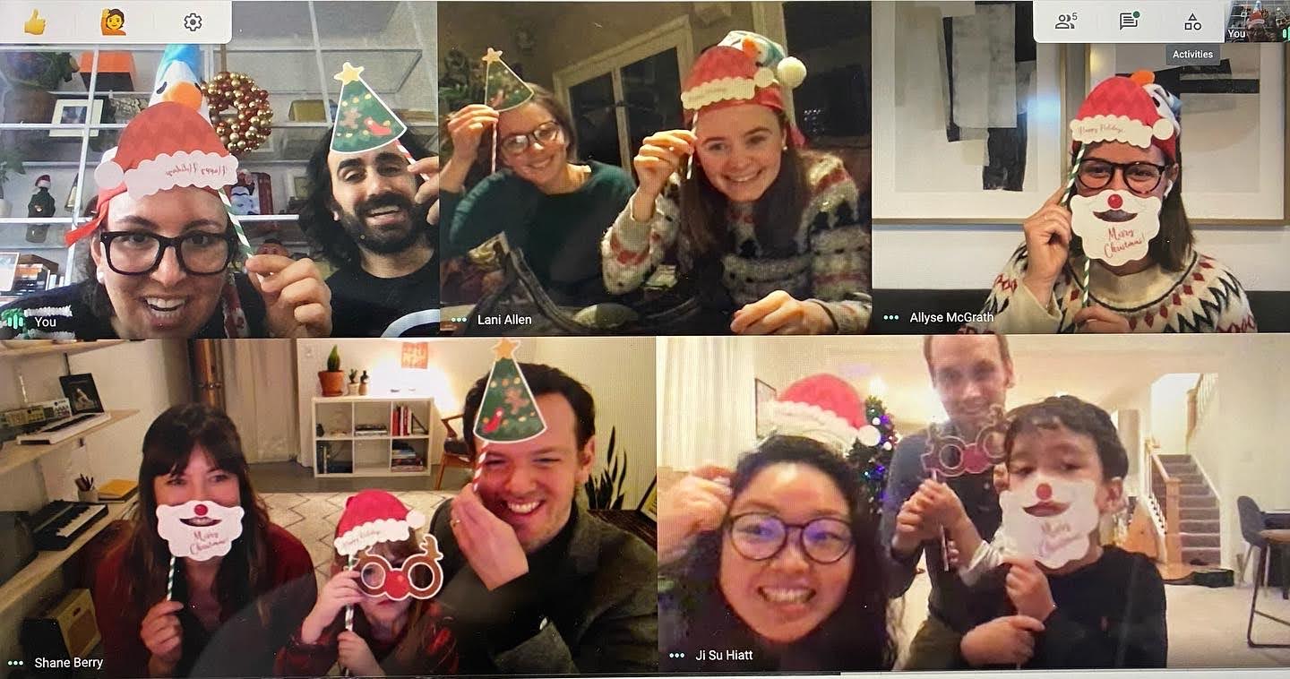 Virtual holiday party with team