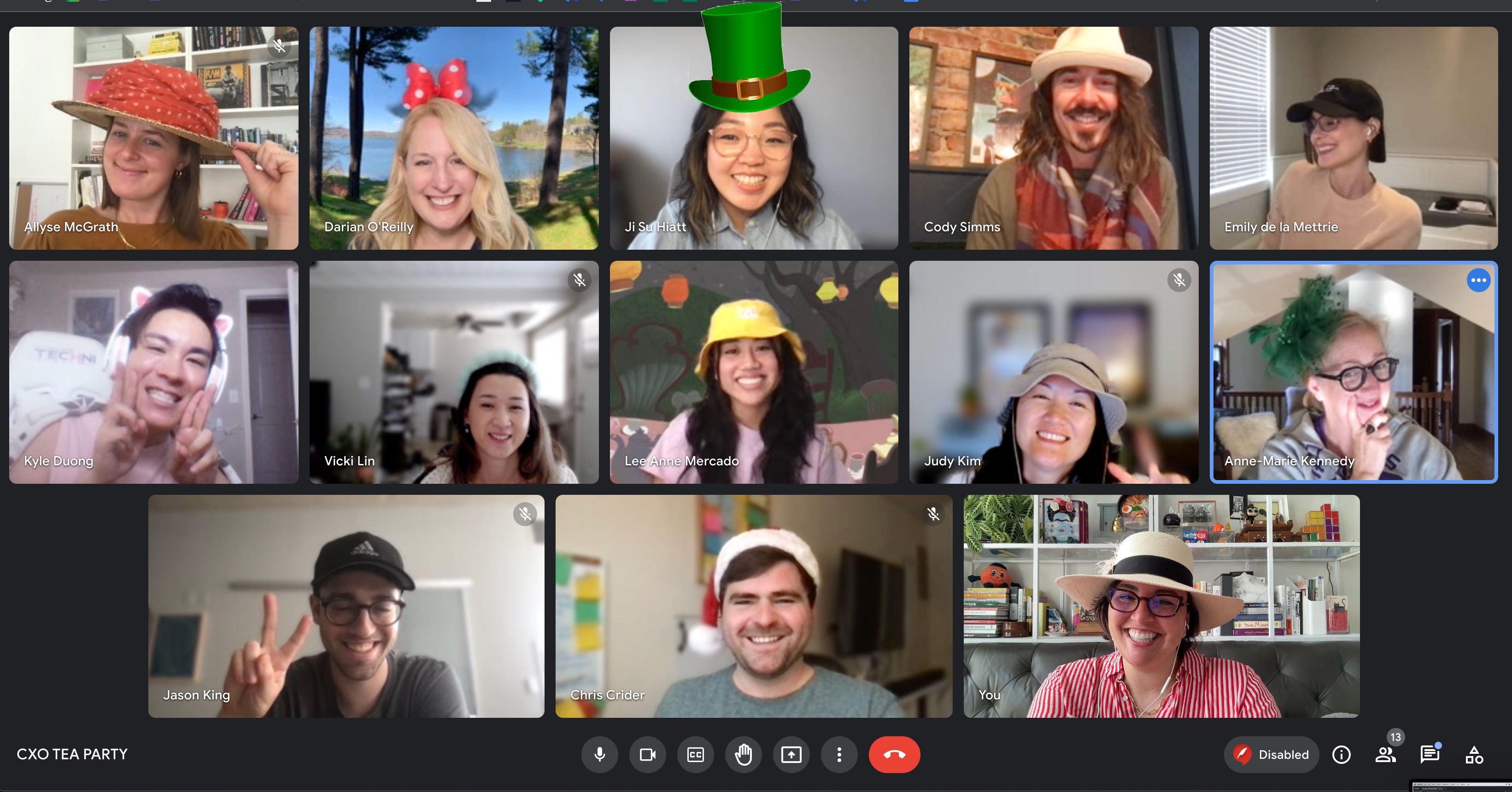 Virtual themed team meeting
